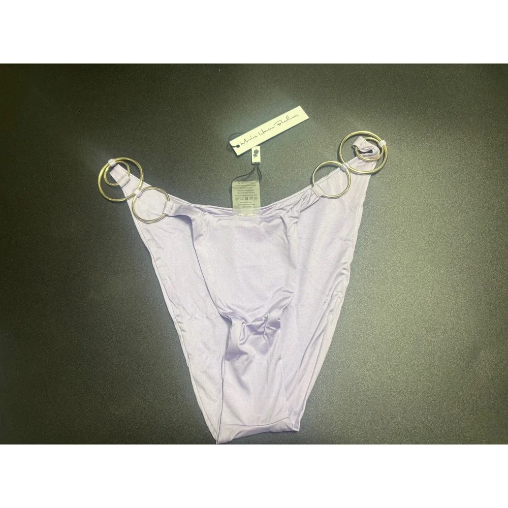 Monica Hansen Beachwear NWT Bikini Bottom O Rings Lavender/Purple  Size‎ Medium